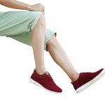 Front view of men's knitted lace-up casual shoes