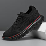 Close-up detail of men's lightweight casual sneakers