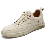 Close-up detail of men's nubuck leather sneakers