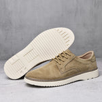 Men's retro leather lace-up casual shoes