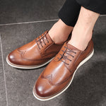 Close-up detail of men's slip-on business casual shoes