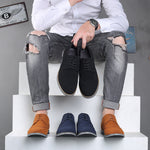 Front view of men's suede leather casual shoes
