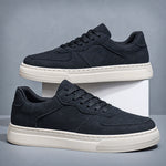 Close-up detail of men's vintage casual sneakers